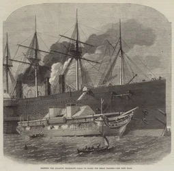 Sender Atlantic Telegraph Cable om bord på Great Eastern